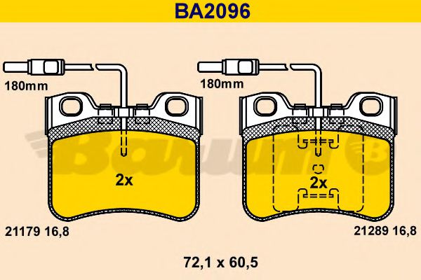 BA2096 BARUM Brake Pad Set, disc brake