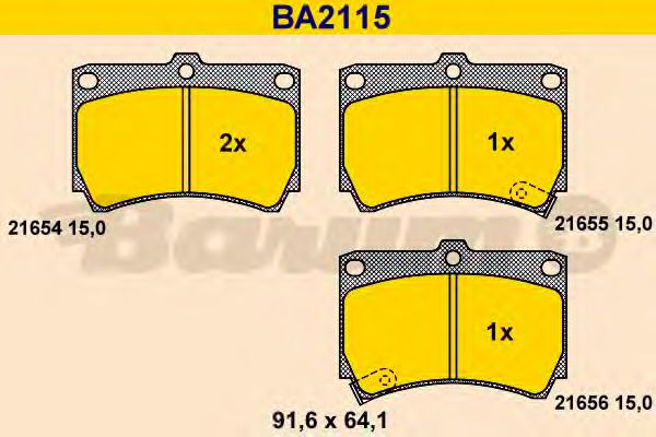 BA2115 BARUM Brake System Brake Pad Set, disc brake