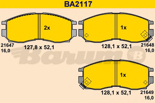 BA2117 BARUM Brake Pad Set, disc brake