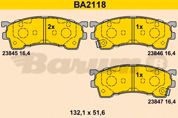 BA2118 BARUM Bremsanlage Bremsbelagsatz, Scheibenbremse