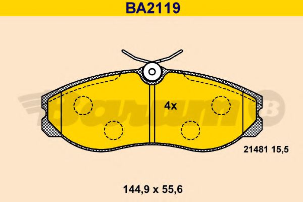 BA2119 BARUM Тормозная система Комплект тормозных колодок, дисковый тормоз