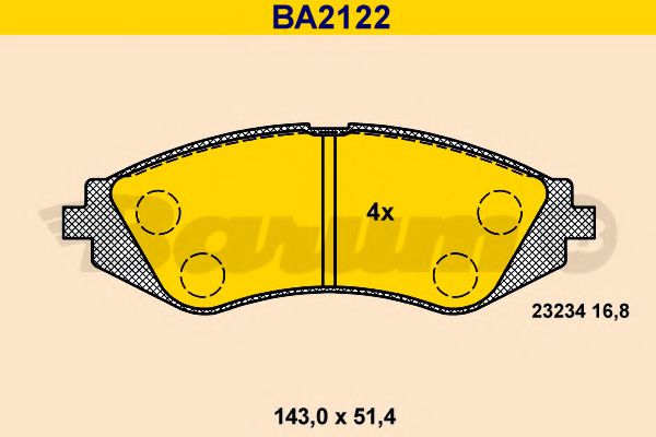BA2122 BARUM Brake Pad Set, disc brake