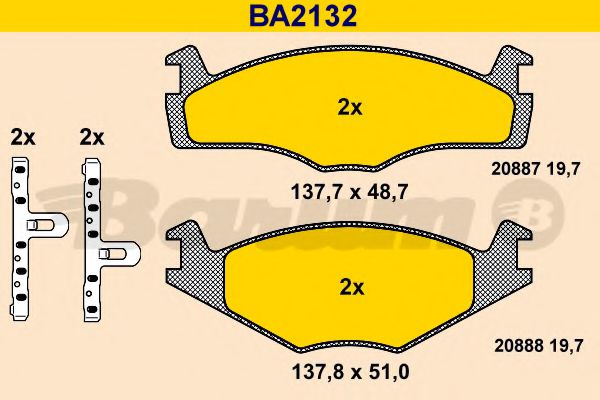 BA2132 BARUM Brake Pad Set, disc brake