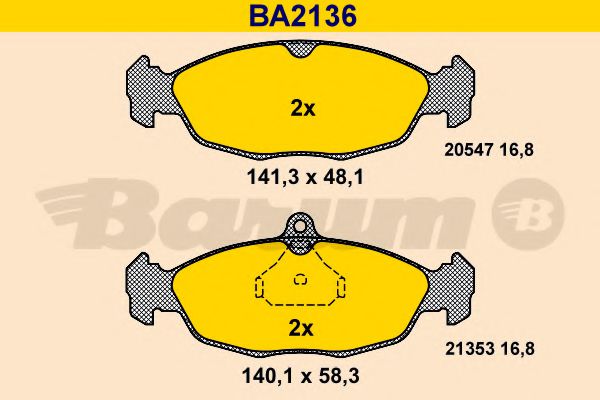 BA2136 BARUM Brake System Brake Pad Set, disc brake