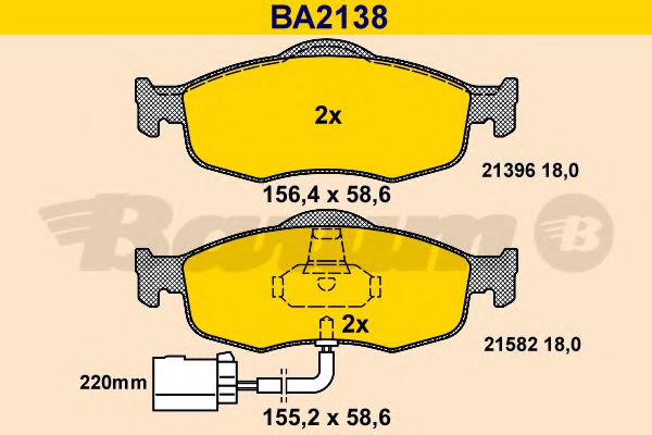 BA2138 BARUM Brake System Brake Pad Set, disc brake
