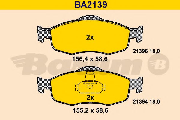BA2139 BARUM Brake System Brake Pad Set, disc brake