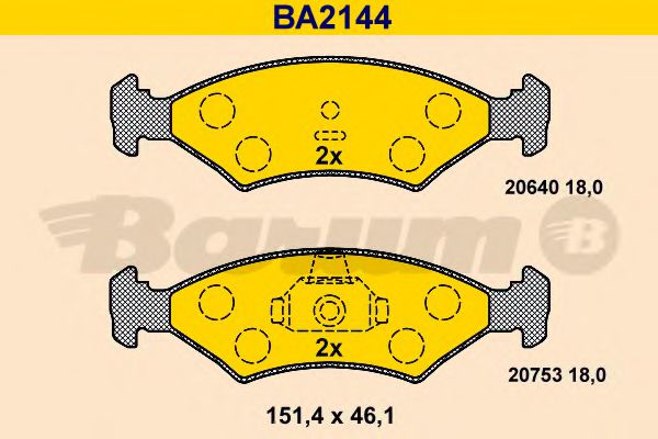 BA2144 BARUM Brake System Brake Pad Set, disc brake