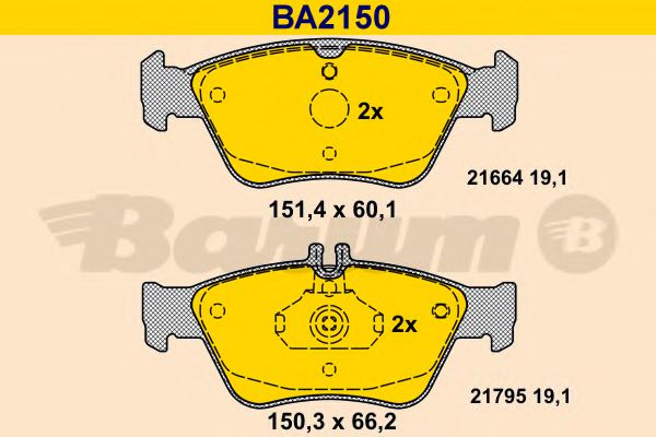 BA2150 BARUM Bremsanlage Bremsbelagsatz, Scheibenbremse