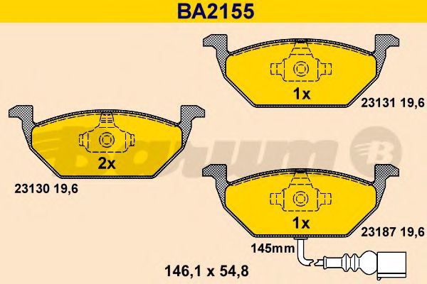 BA2155 BARUM Brake System Brake Pad Set, disc brake
