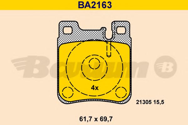 BA2163 BARUM Тормозная система Комплект тормозных колодок, дисковый тормоз