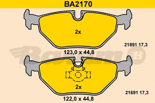 BA2170 BARUM Bremsanlage Bremsbelagsatz, Scheibenbremse