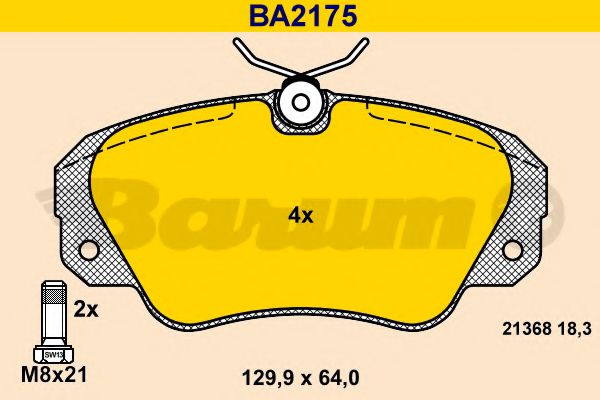 BA2175 BARUM Тормозная система Комплект тормозных колодок, дисковый тормоз