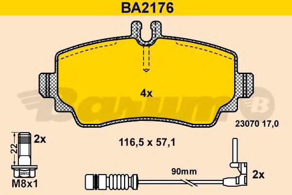 BA2176 BARUM Тормозная система Комплект тормозных колодок, дисковый тормоз