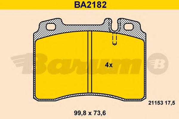 BA2182 BARUM Тормозная система Комплект тормозных колодок, дисковый тормоз