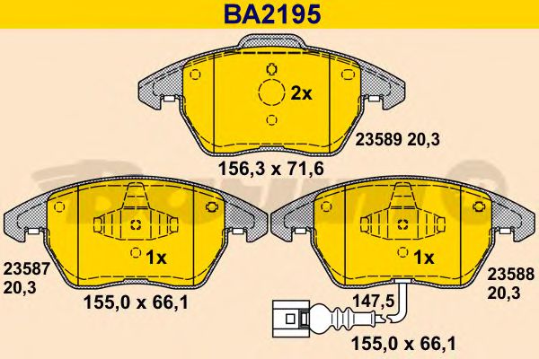 BA2195 BARUM Brake Pad Set, disc brake