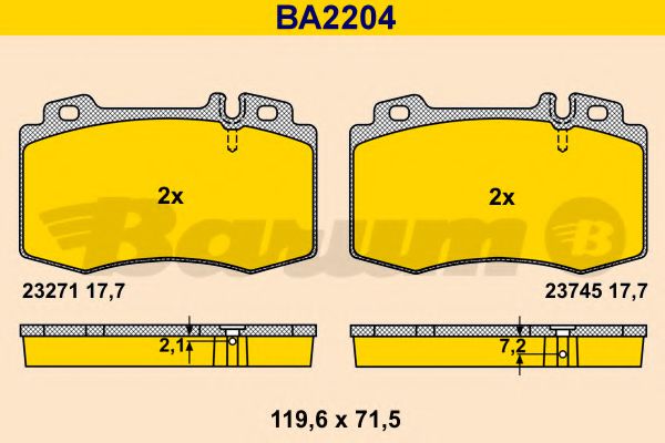 BA2204 BARUM Brake System Brake Pad Set, disc brake
