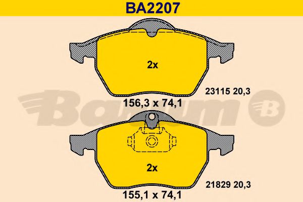 BA2207 BARUM Тормозная система Комплект тормозных колодок, дисковый тормоз