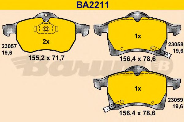 BA2211 BARUM Brake Pad Set, disc brake