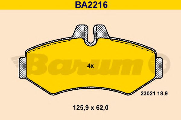 BA2216 BARUM Bremsanlage Bremsbelagsatz, Scheibenbremse
