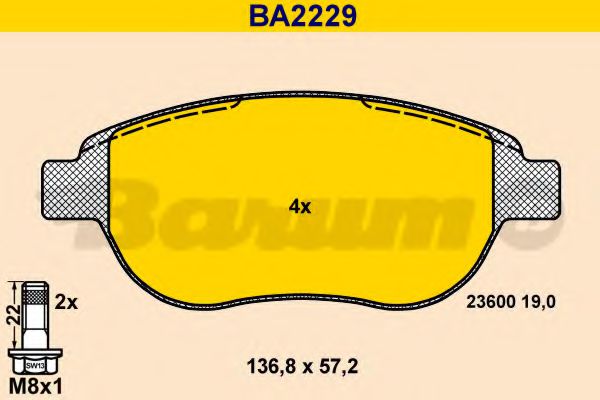 BA2229 BARUM Brake Pad Set, disc brake