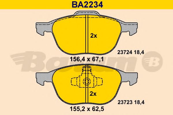 BA2234 BARUM Brake Pad Set, disc brake