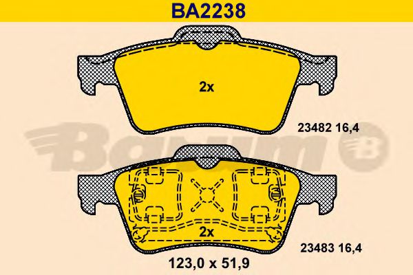 BA2238 BARUM Brake System Brake Pad Set, disc brake