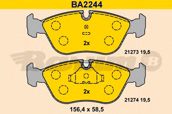 BA2244 BARUM Тормозная система Комплект тормозных колодок, дисковый тормоз