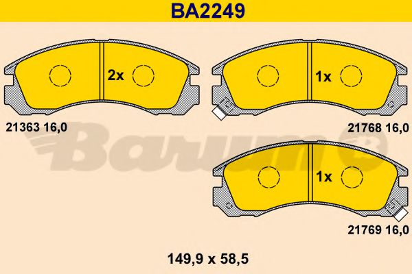 BA2249 BARUM Brake Pad Set, disc brake