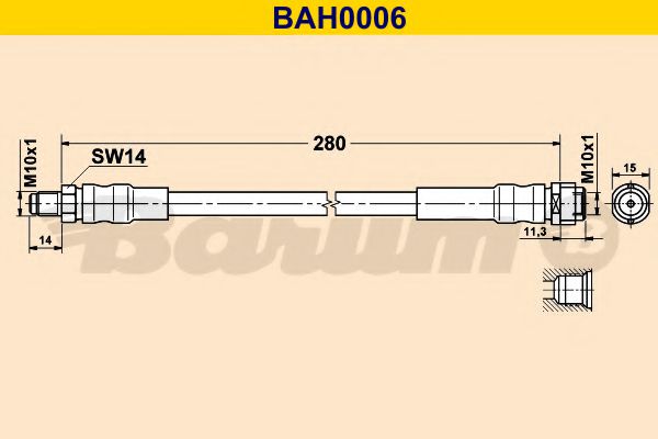 BAH0006 BARUM Тормозная система Тормозной шланг