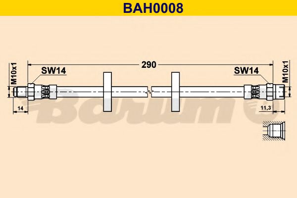 BAH0008 BARUM Тормозная система Тормозной шланг