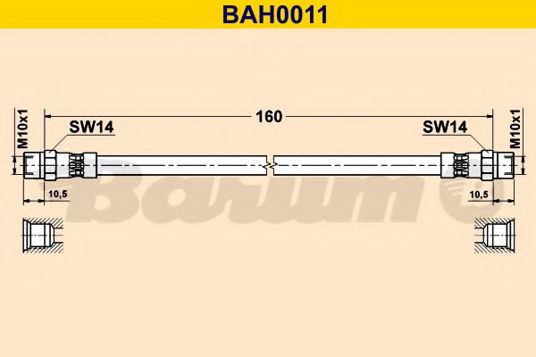 BAH0011 BARUM Тормозная система Тормозной шланг