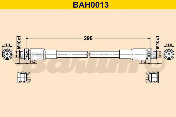 BAH0013 BARUM Тормозная система Тормозной шланг