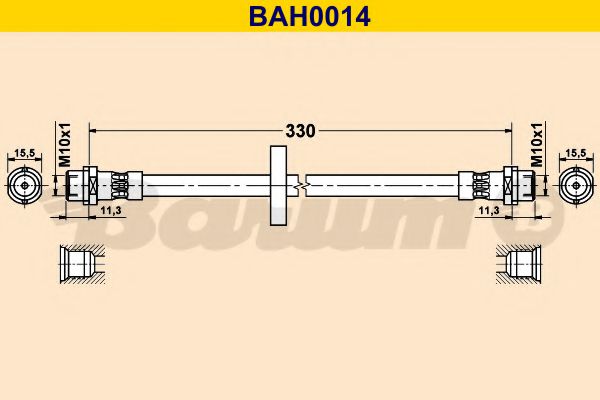 BAH0014 BARUM Тормозная система Тормозной шланг