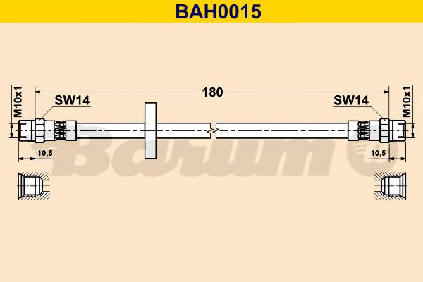 BAH0015 BARUM Brake System Brake Hose