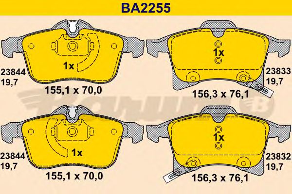 BA2255 BARUM Bremsanlage Bremsbelagsatz, Scheibenbremse
