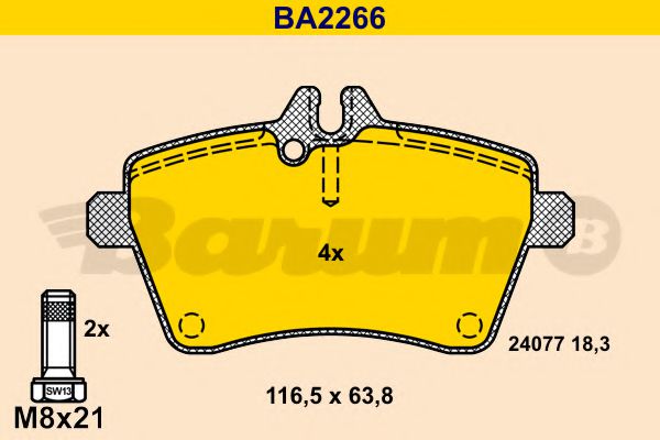 BA2266 BARUM Brake System Brake Pad Set, disc brake