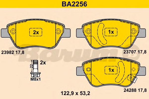 BA2256 BARUM Brake System Brake Pad Set, disc brake