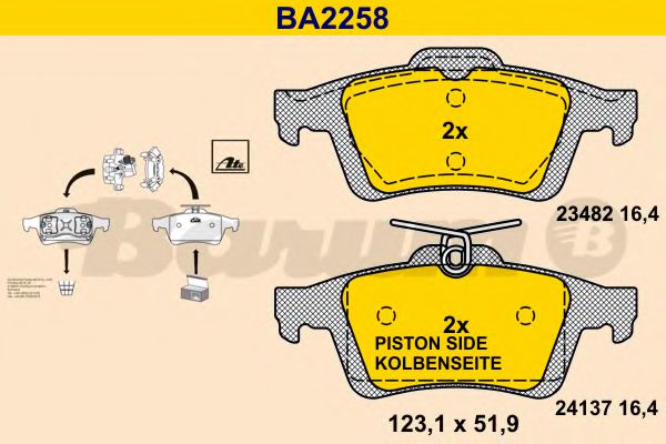 BA2258 BARUM Brake System Brake Pad Set, disc brake