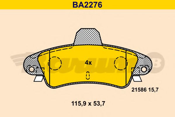 BA2276 BARUM Тормозная система Комплект тормозных колодок, дисковый тормоз
