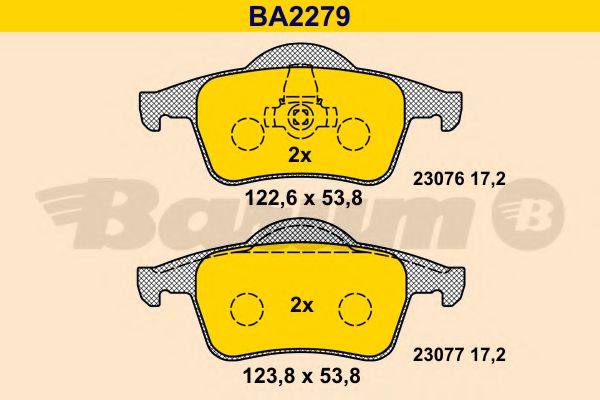BA2279 BARUM Тормозная система Комплект тормозных колодок, дисковый тормоз