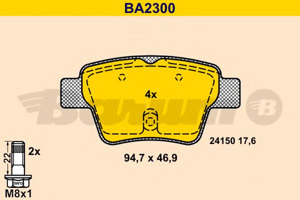 BA2300 BARUM Brake System Brake Pad Set, disc brake