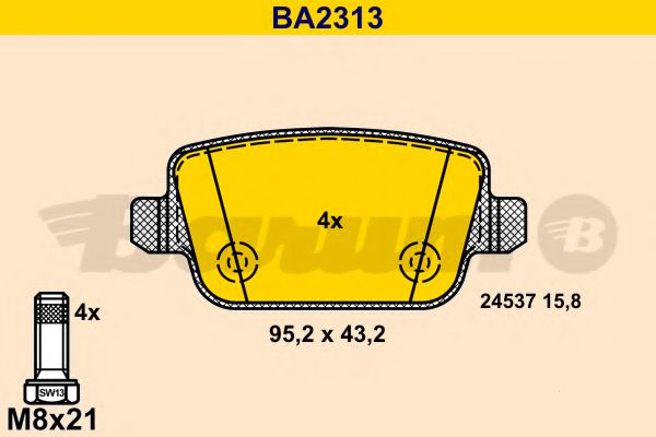 BA2313 BARUM Brake Pad Set, disc brake