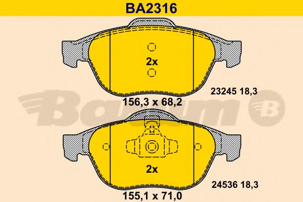 BA2316 BARUM Brake Pad Set, disc brake