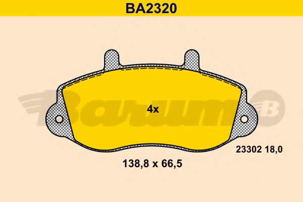BA2320 BARUM Тормозная система Комплект тормозных колодок, дисковый тормоз