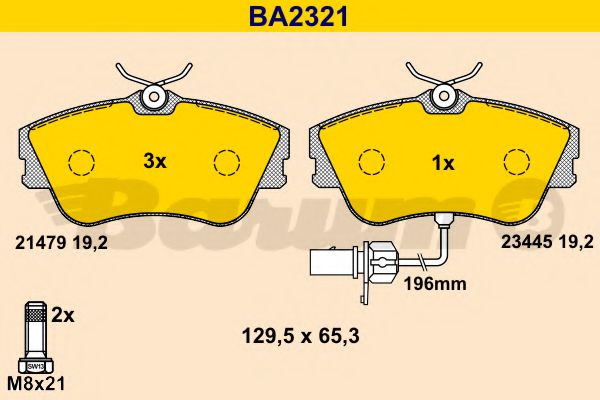 BA2321 BARUM Brake Pad Set, disc brake