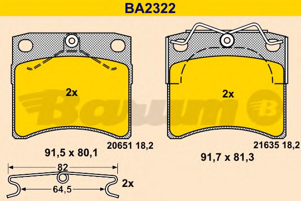 BA2322 BARUM Brake System Brake Pad Set, disc brake