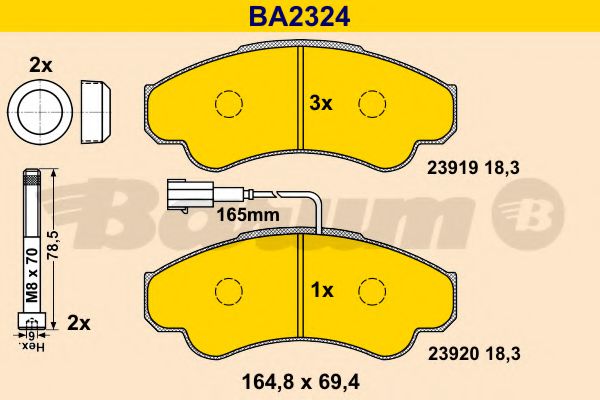 BA2324 BARUM Тормозная система Комплект тормозных колодок, дисковый тормоз