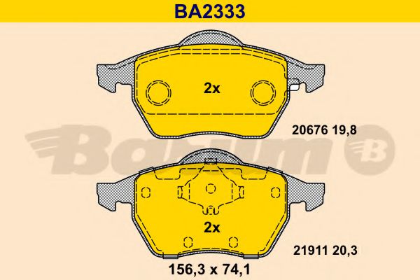 BA2333 BARUM Brake Pad Set, disc brake