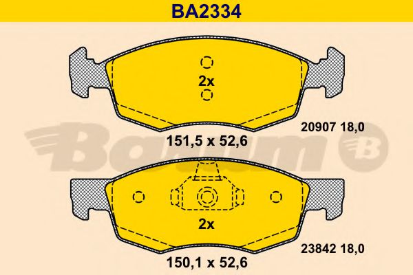BA2334 BARUM Brake System Brake Pad Set, disc brake