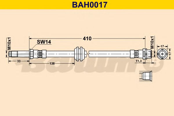 BAH0017 BARUM Brake System Brake Hose
